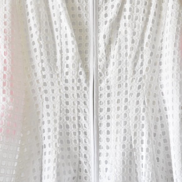 Betsey Johnson Sleeveless Front Zip Eyelet Mini Dress - Picture 5 of 15